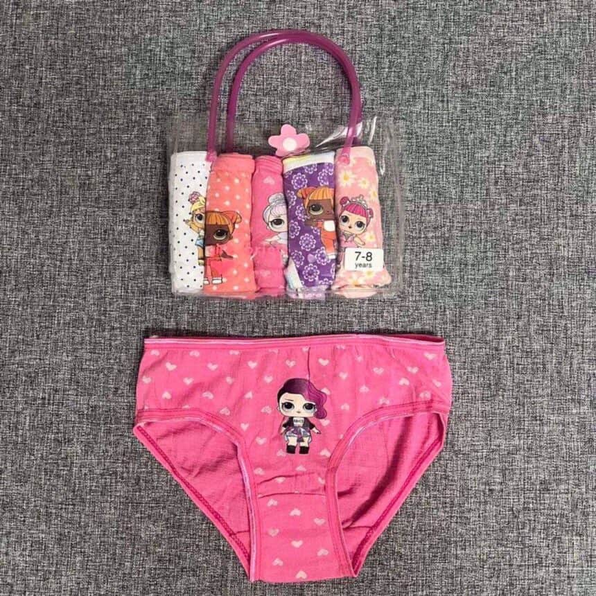Allmeingeld Mädchen Slips 6er Pack - Baumwollunterwäsche Mit Prinzessin Motiven